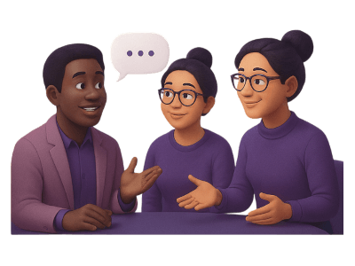 Échange entre des personnes